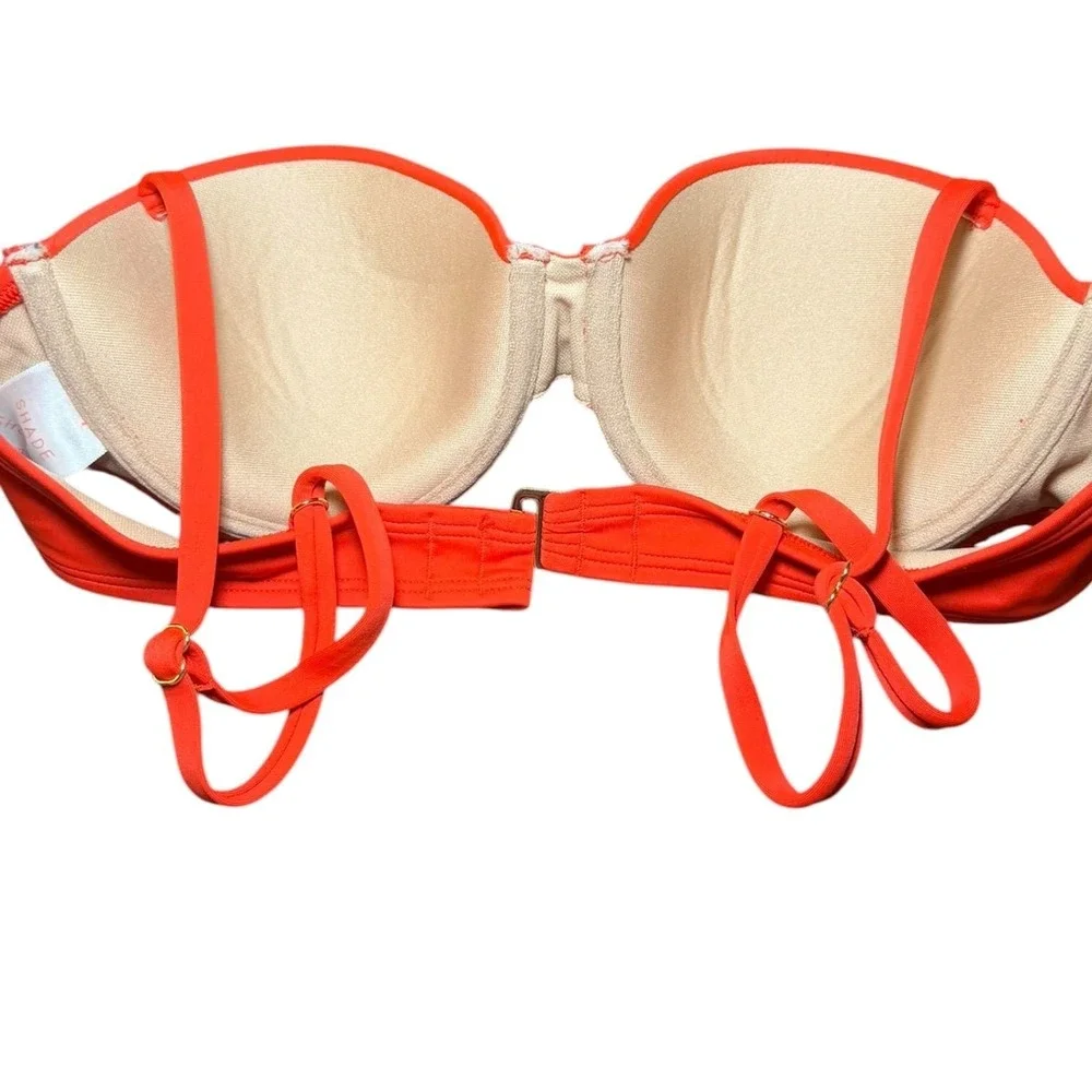 Shade & Shore Red Bikini Top 34B Push Up Underwire Swim Top NWOT